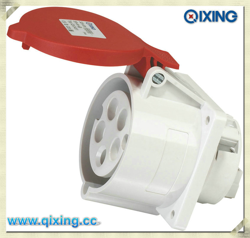 IP44 Cee 5p Red Panel Mounted Socket