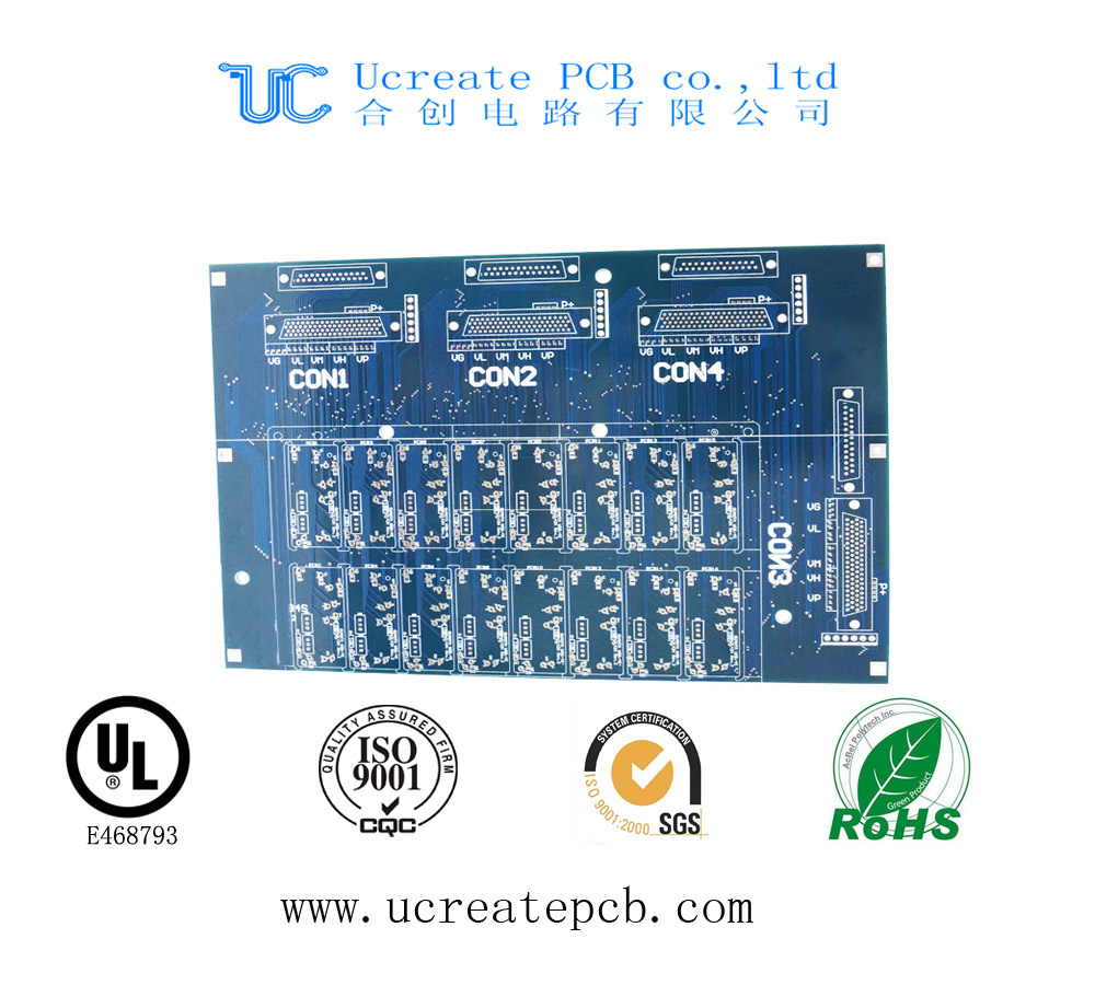 Blue 2 Layer PCB Manufacturing with 3mm Thickness