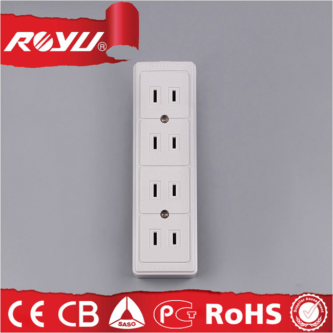 American Type 4 Gang Parallel Extension Socket with OEM Wire
