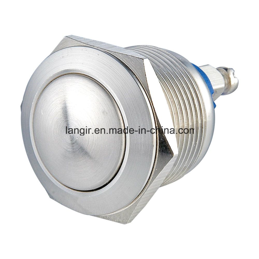 19mm Domed Head Screw Terminal Stainless Steel Push Button Switch