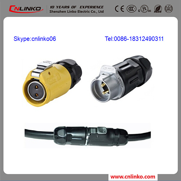 2 Pin DIN Socket 14AWG Wire Connector/Waterproof Plastic Connectors