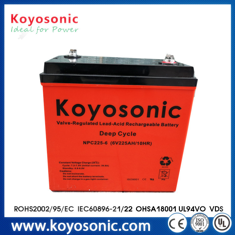 High Performance 6V 225ah Dry Charged Deep Cycle Gel Battery