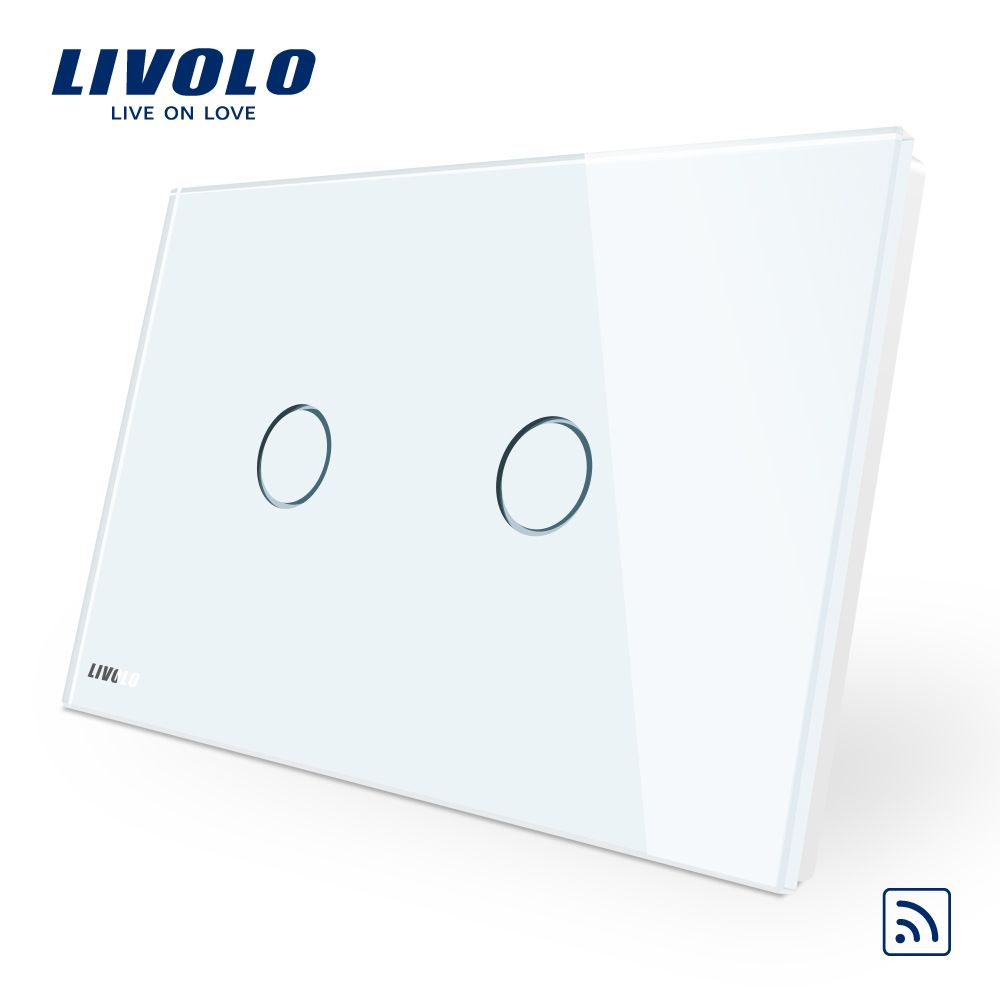 Livolo Wall Wireless Remote 2 Gang Touch Light Switch Vl-C902r-11