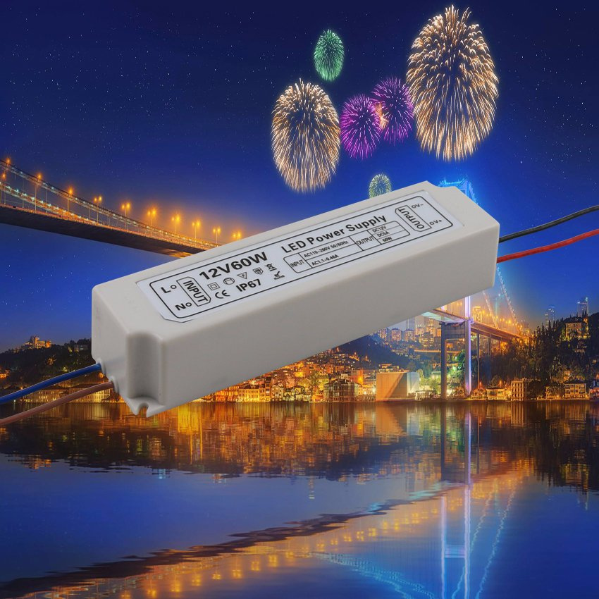 12V 5A Plastic Waterproof LED Power Supply Ce RoHS Hts-Series