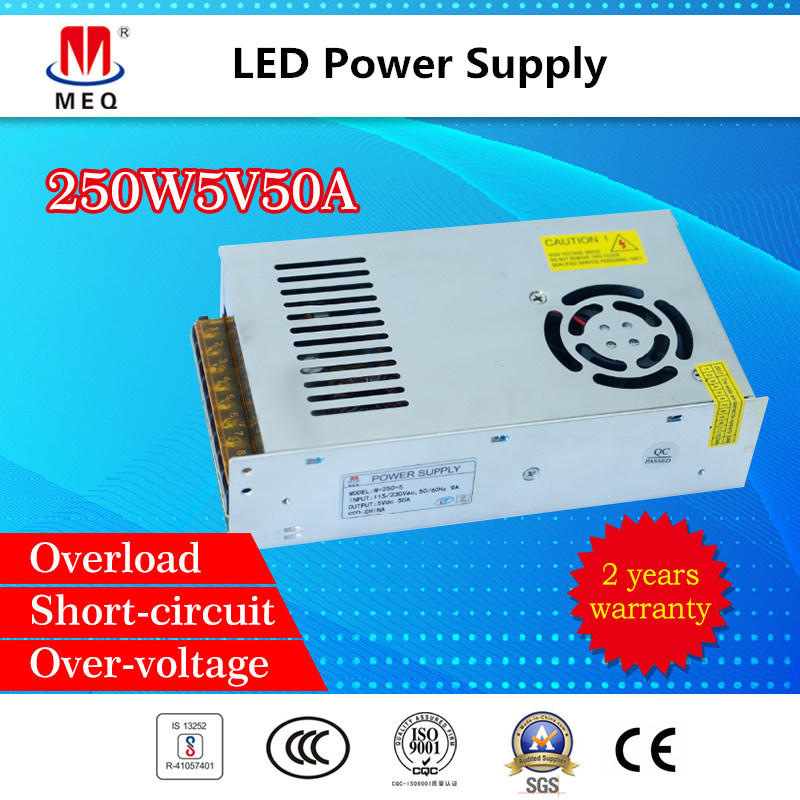 SMPS 250W 5V 50A single output AC to DC LED switching power supply for lighting