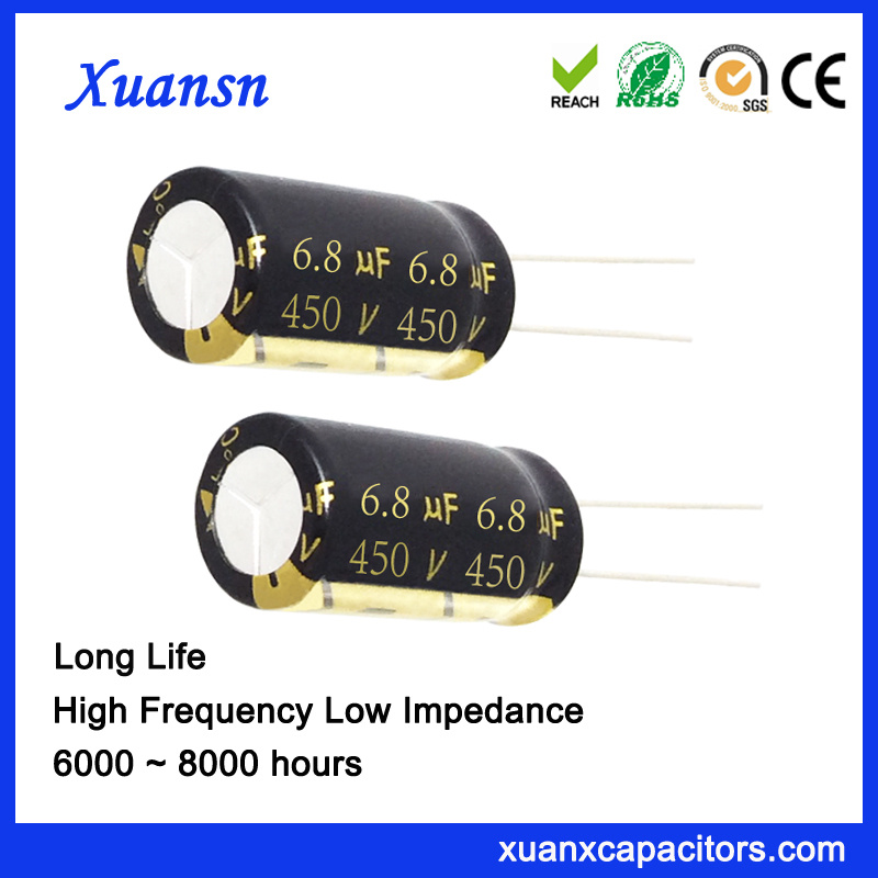 High Voltage 6.8UF 450V Capacitor Long Life 8000hours
