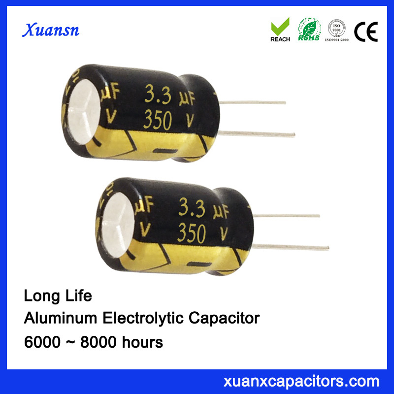 350V 3.3UF 8*12mm 6000hours Computer Capacitor Electrolytic