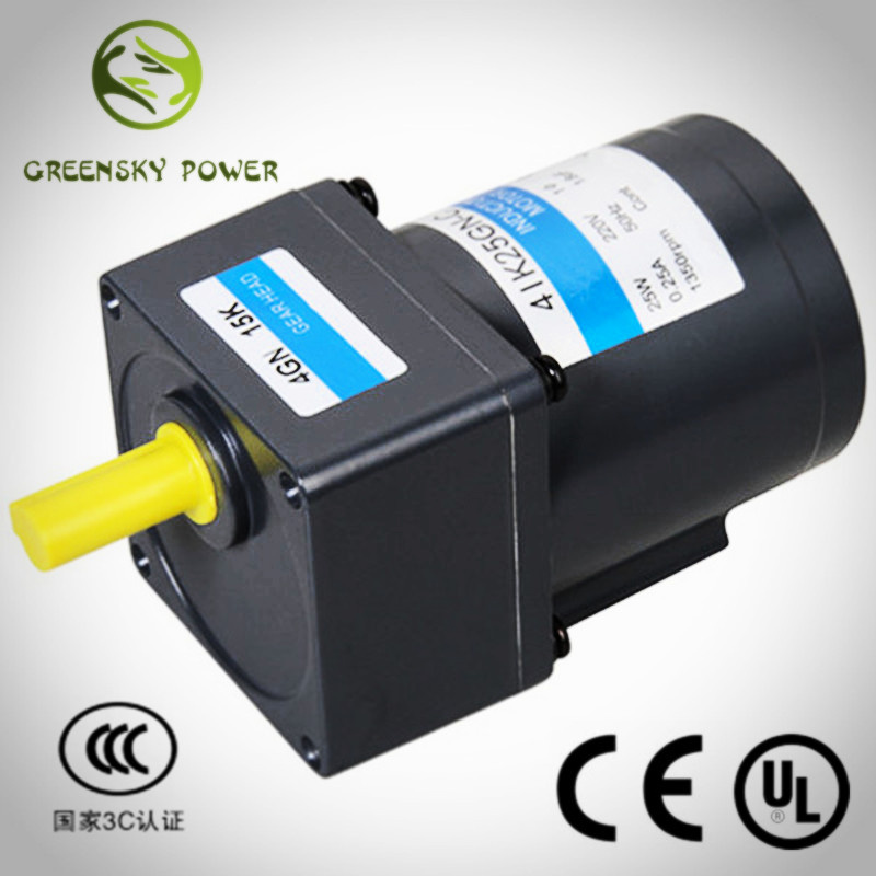 AC Single-Phase for Car Application 25W 80mm Induction Gear Motor