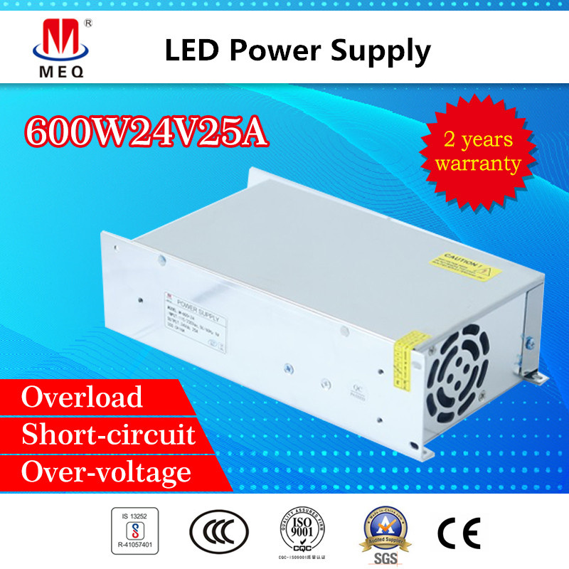 AC/ DC Single Output Industrial SMPS Switching Power Supply 600W 24V 25A for LED Lighting