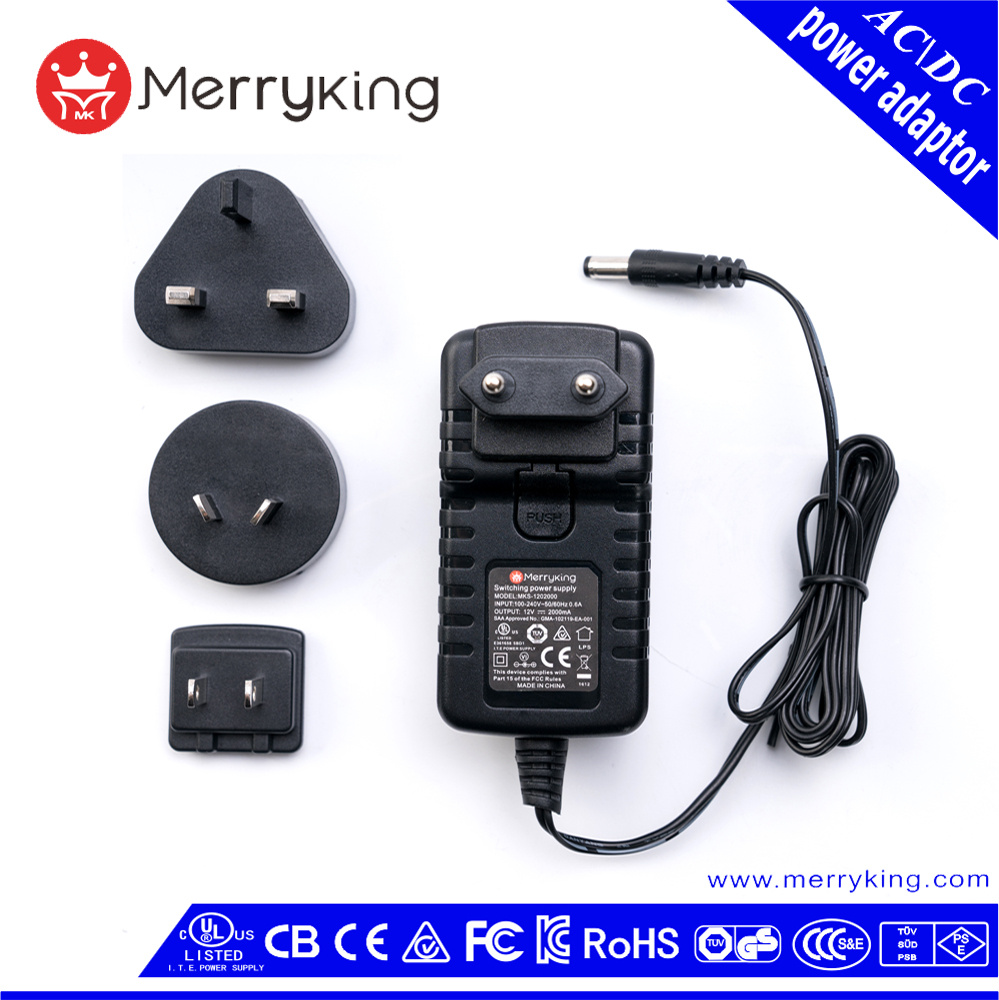 Eco Friendly 12W AC AC Adapter with Interchangeable USB Plug Power Adapter