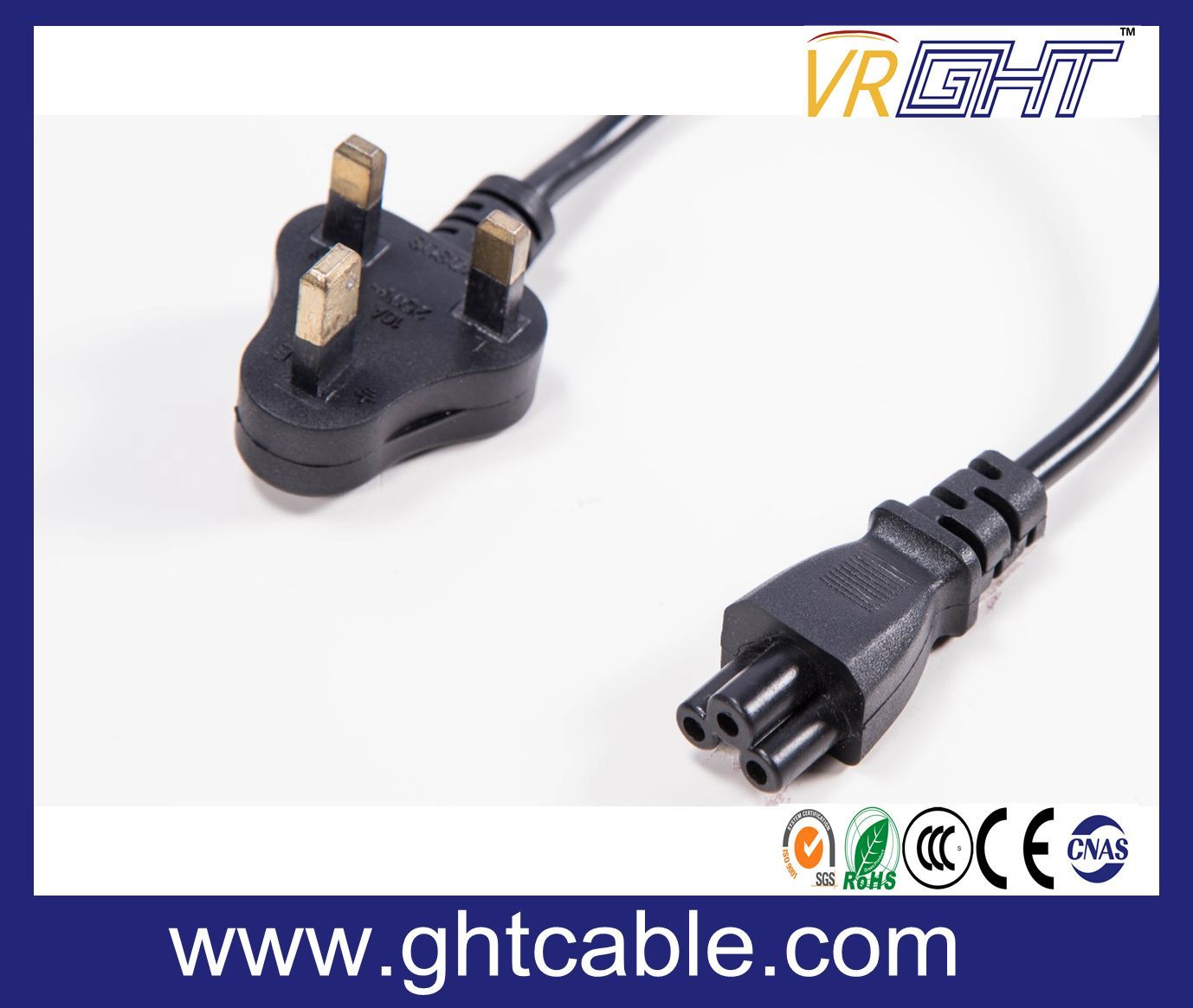 Small UK Power Cord & Power Plug for Laptop Using