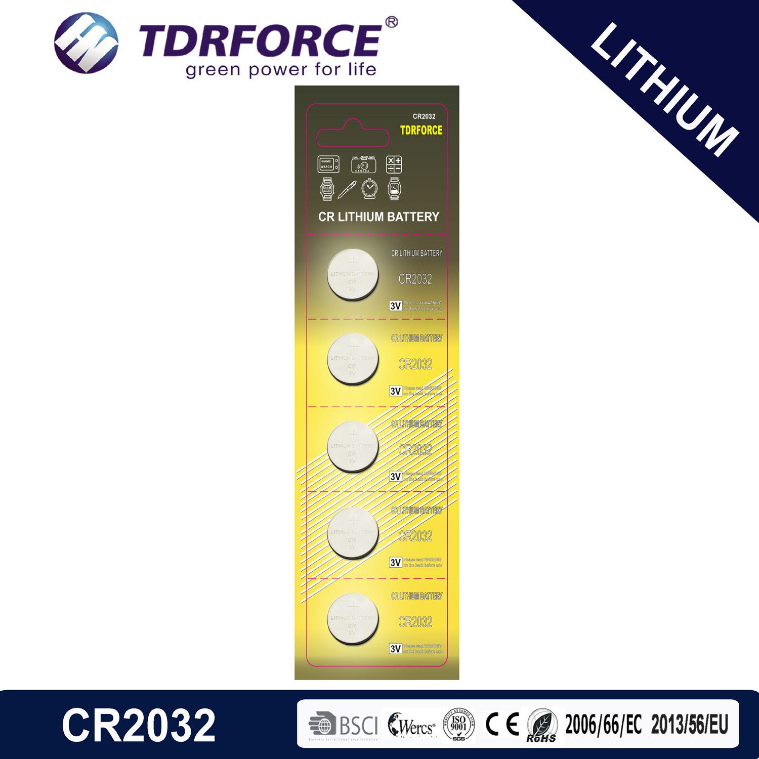 3V Cr2032 Non-Rechargeable Button Cell Lithium Battery with Ce for Toy