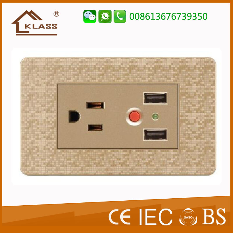 Klass Hot Selling 2 Way USB Charger Electric Socket