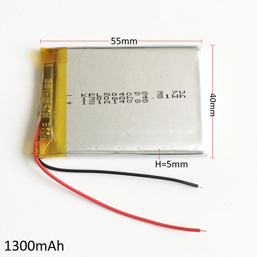 3.7V 1300mAh 504055 Lithium Polymer Battery for MP3