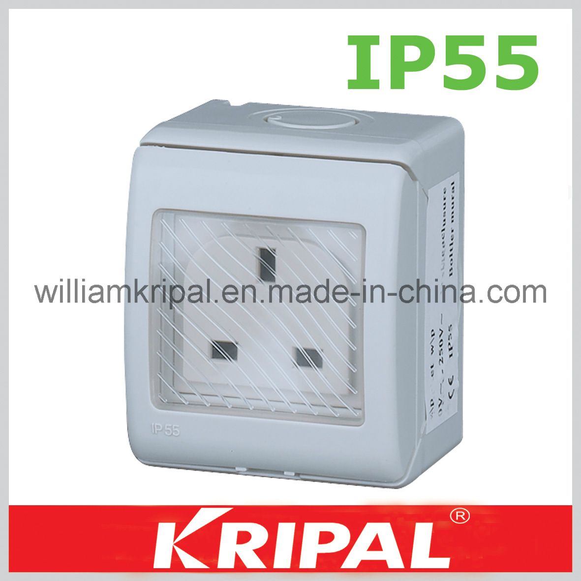 13A 250V Single British Outdoor Wall Socket
