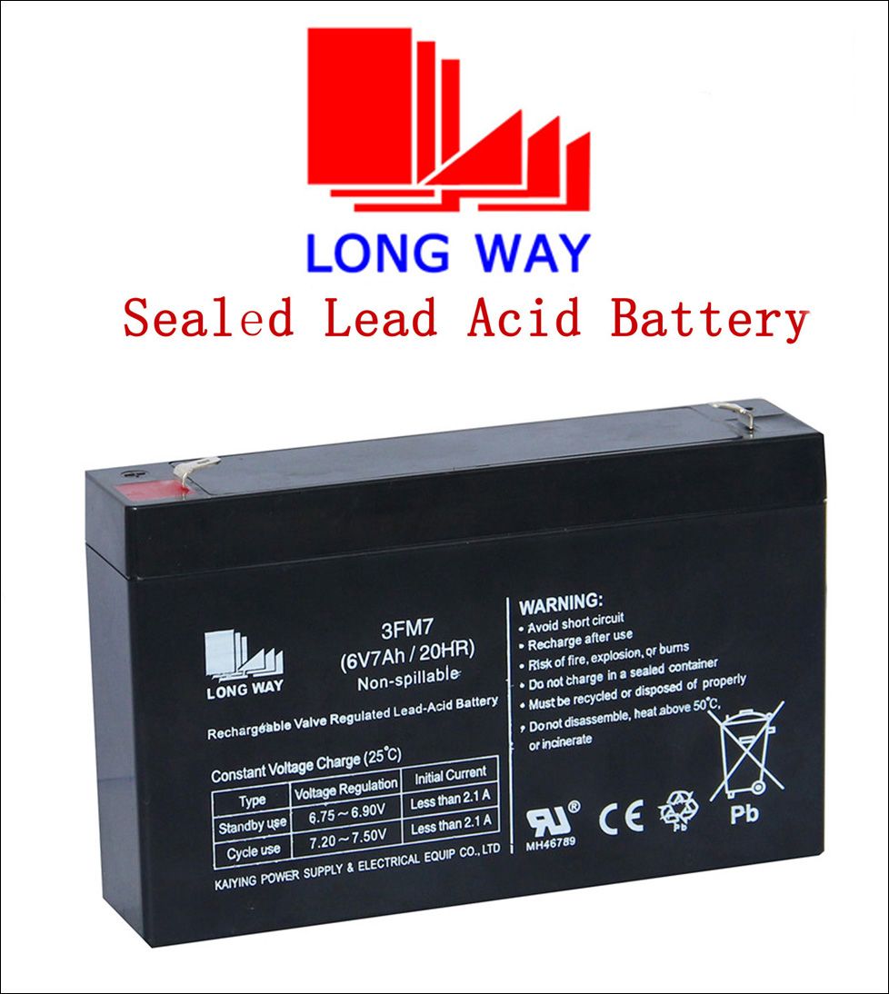 6V7ah Chargeable Lead Acid Battery for Backup System