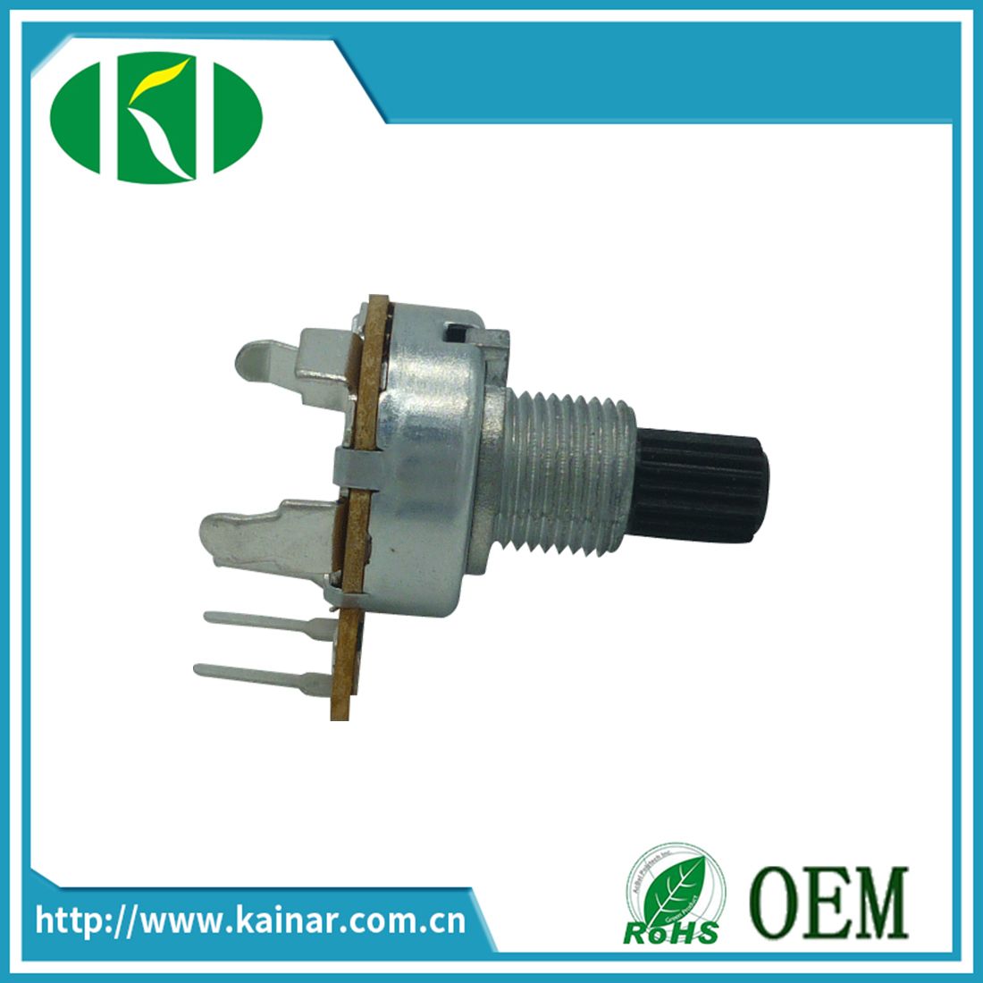 17mm 3 Pins Mono Rotary Potentiometer with Bush Wh0171A-1