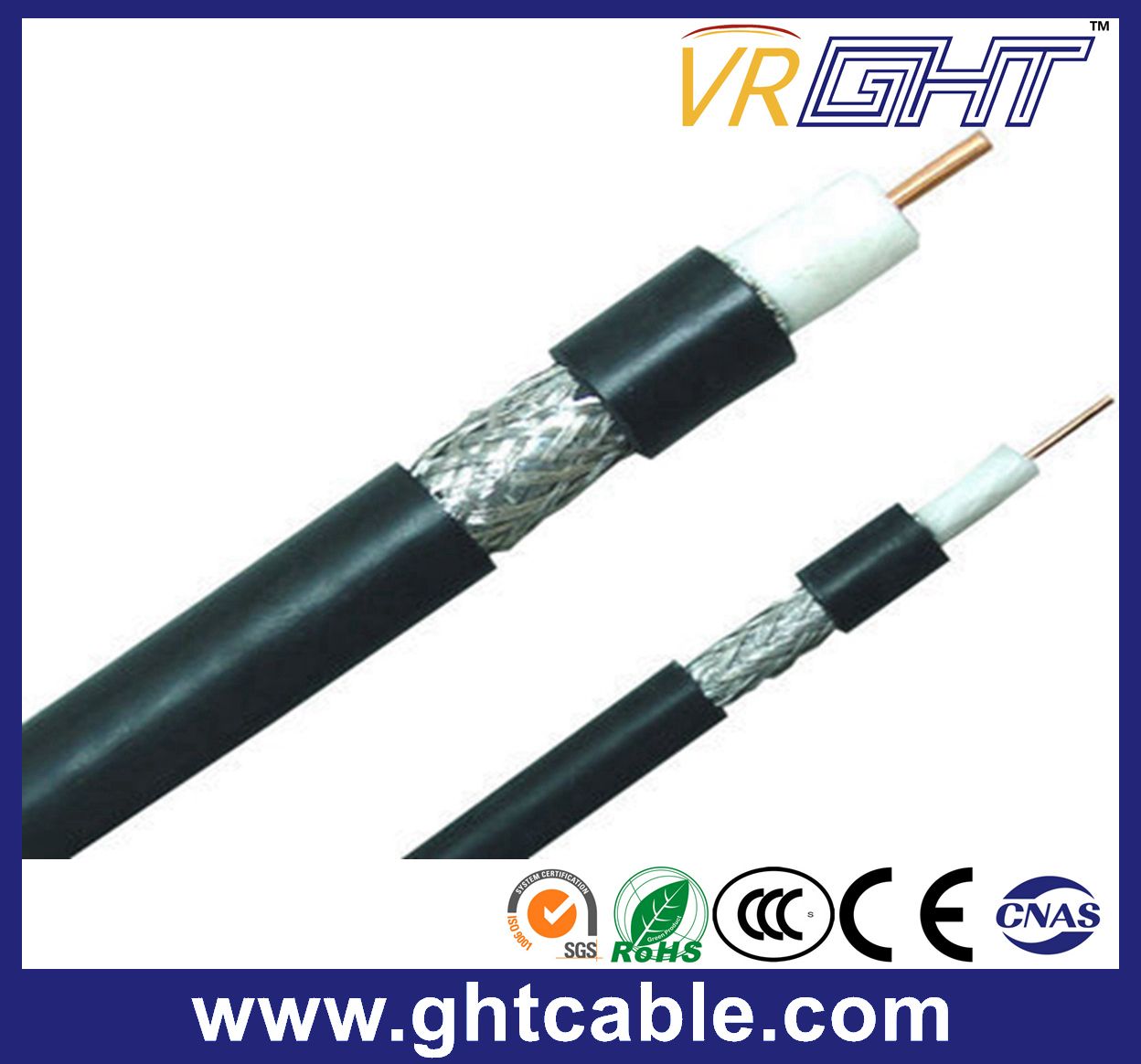 0.9mmccs Black PVC RG6 Coaxial Cable
