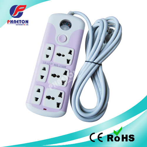 Colors Extension Socket Power Socket with Voltmeter