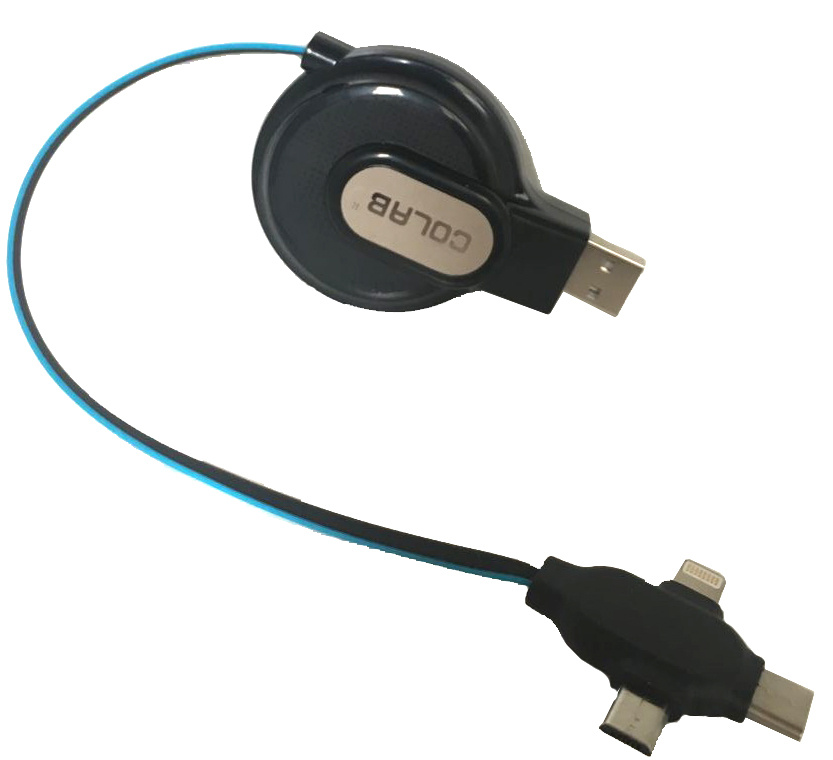 Stretch Retractable Data Sync Charger Charging Cable Cord Line Wire for iPhone