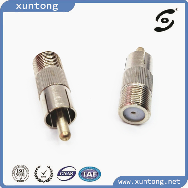 Nickel Plated F Connector to RCA Connector