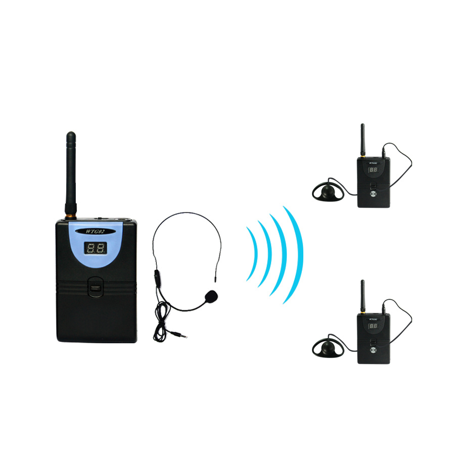 Professional Tp-Wireless Tour Guide System (1 transmitter and 2 receivers)