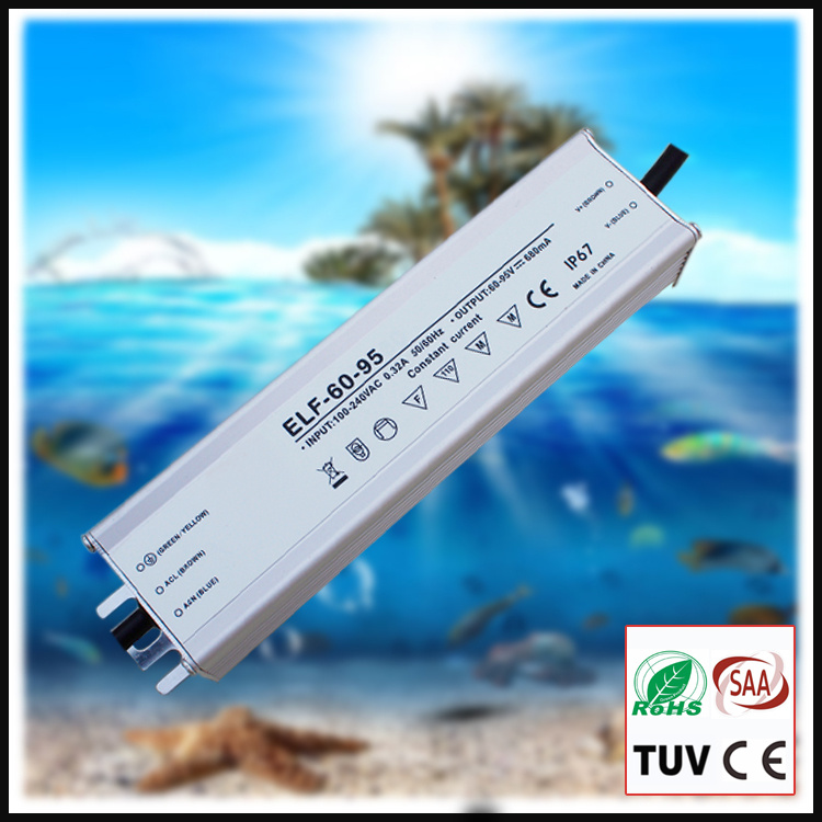 60W Constant Current Waterproof IP67 LED Power Supply with Ce/RoHS