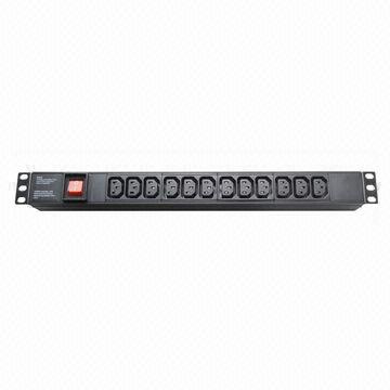 PDU, IEC Plug Socket, 12-Way Size 1u 10A, 19-Inch