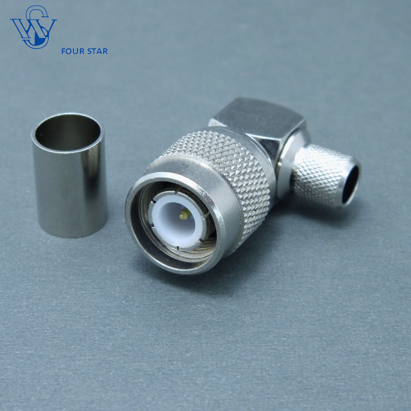 Male Right Angle Crimp RF TNC Connector for LMR300 Cable
