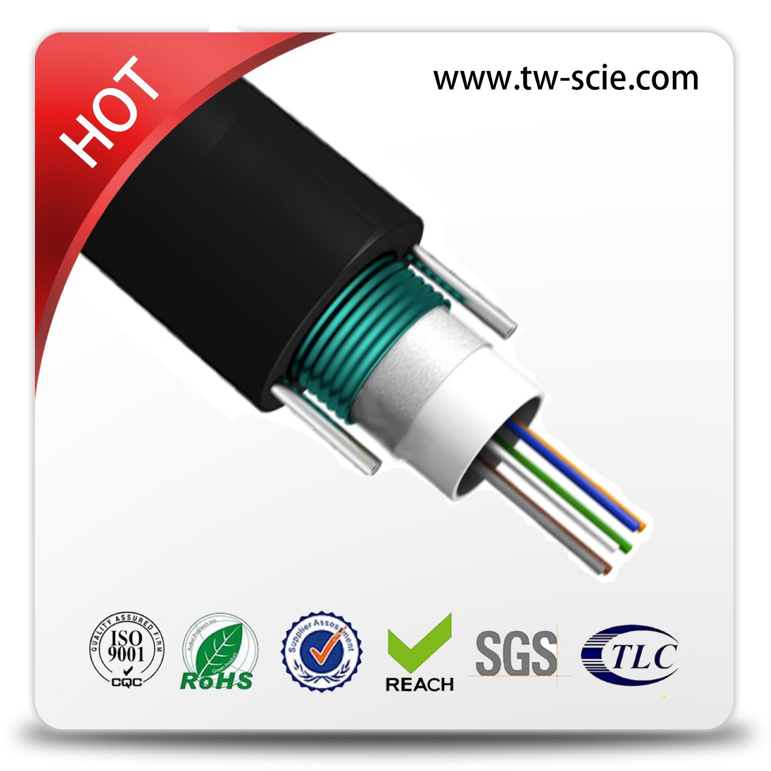 4 Core Single Mode GYXTW Fiber Optic Cable