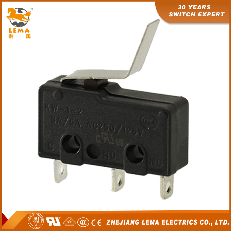 Kw12-15 Bent Lever Solder Terminal Mini Micro Switch