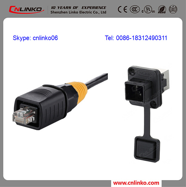 Outdoor Cabinet RJ45 Panel Mount Waterproof Connector