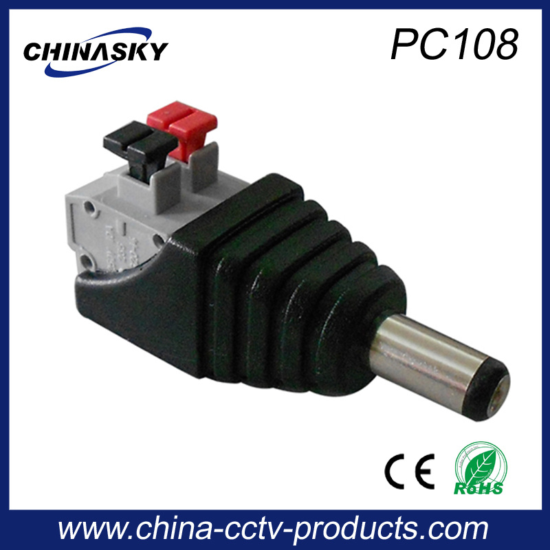 CCTV Power Male DC Connector with Screwless Terminal Block (PC108)