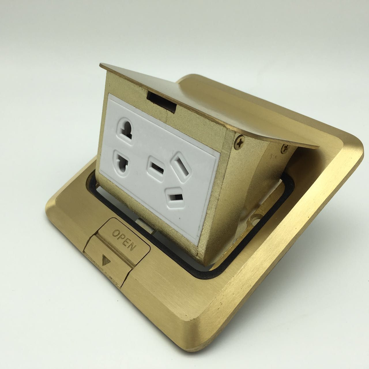 120*120mm Pop up Cooper Material Electrical Floor Power Socket