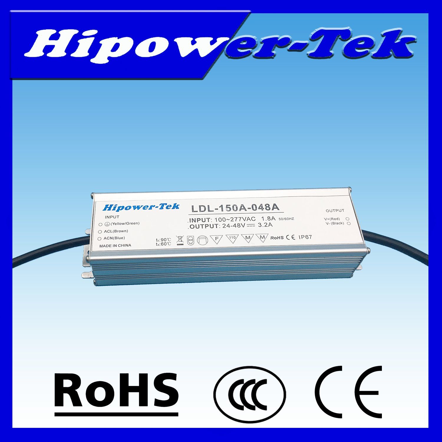 150W Waterproof IP67 Outdoor Programmable Power Supply LED Driver