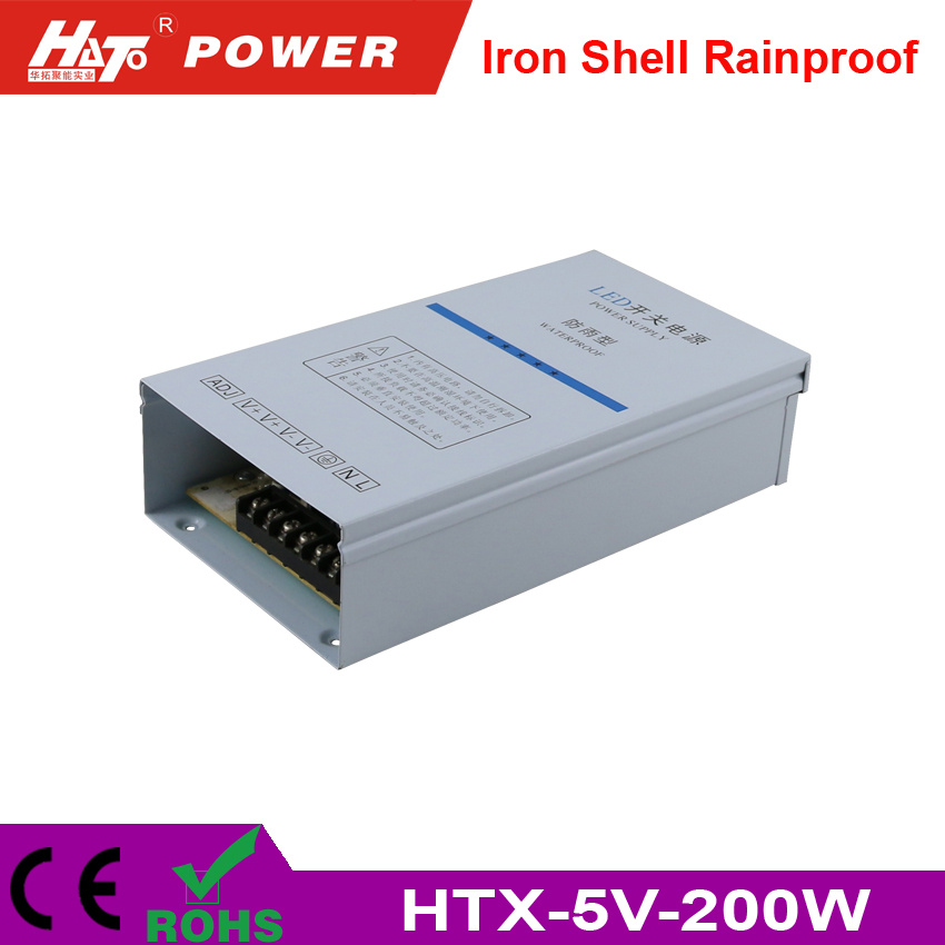 5V 40A Iron Rainproof LED Power Supply Ce RoHS Htx-Series