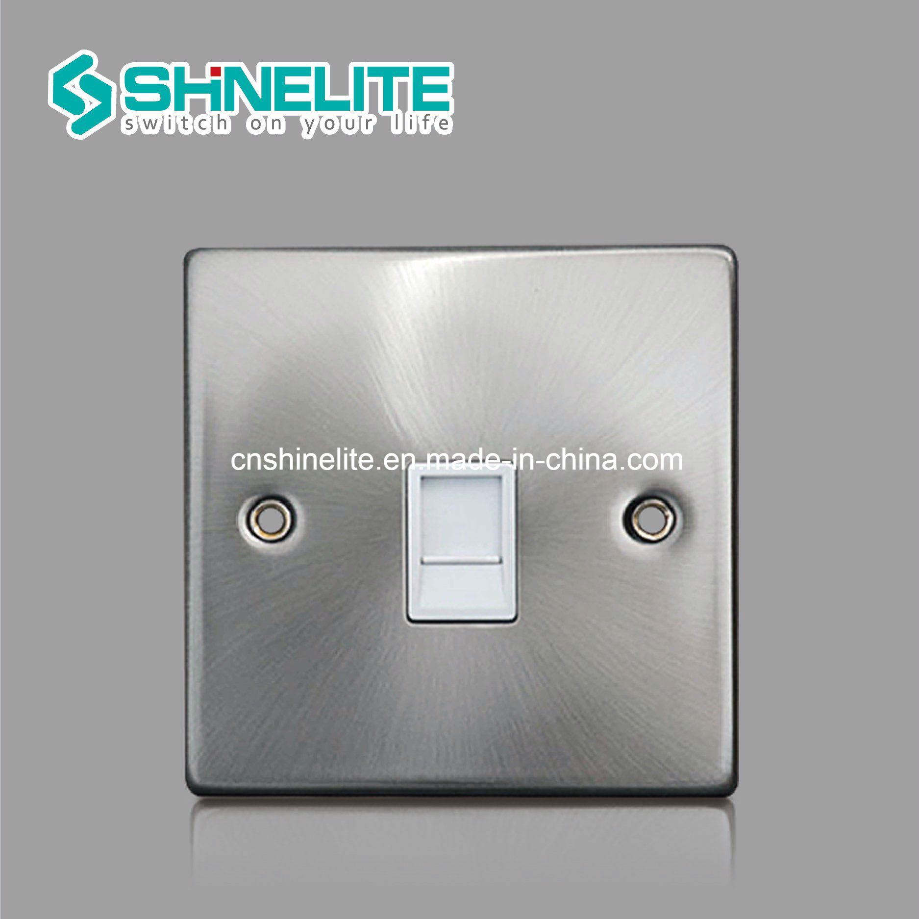 Chrome Color Stainless Steel Plate 1 Gang Computer Socket