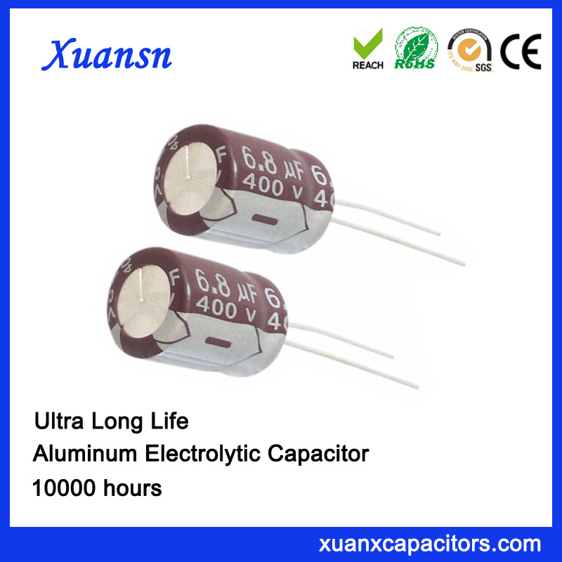 High Voltage 6.8UF 400V 10000hours Electrolytic Capacitor