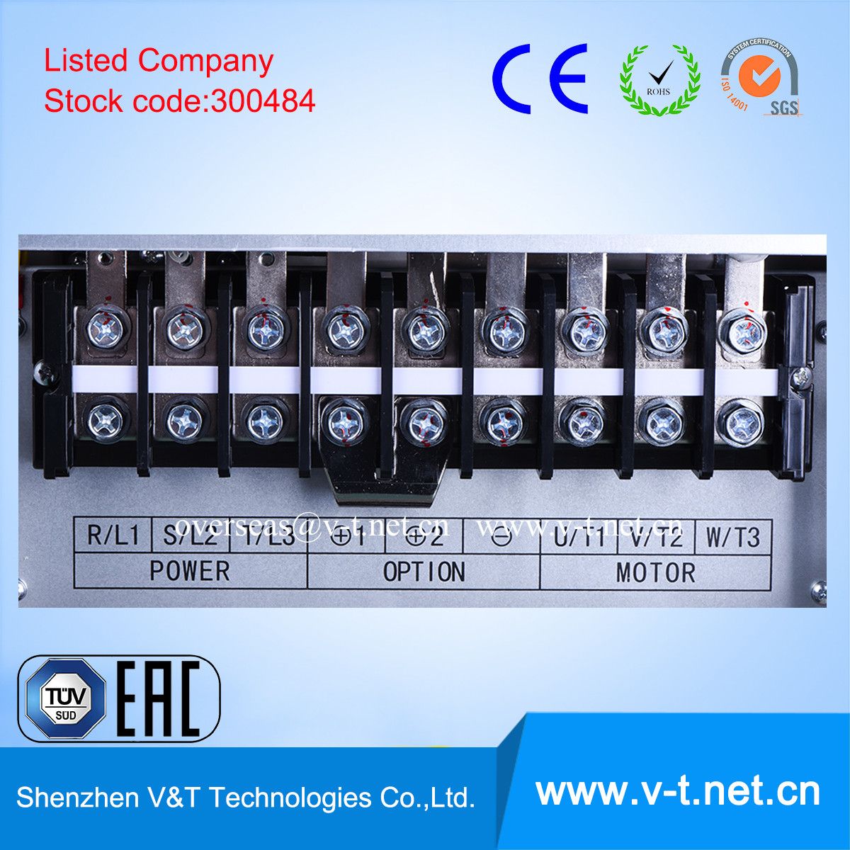 V&T V5-H 1/3pH 200V Constant Torque VSD/VFD 37 to 45kw