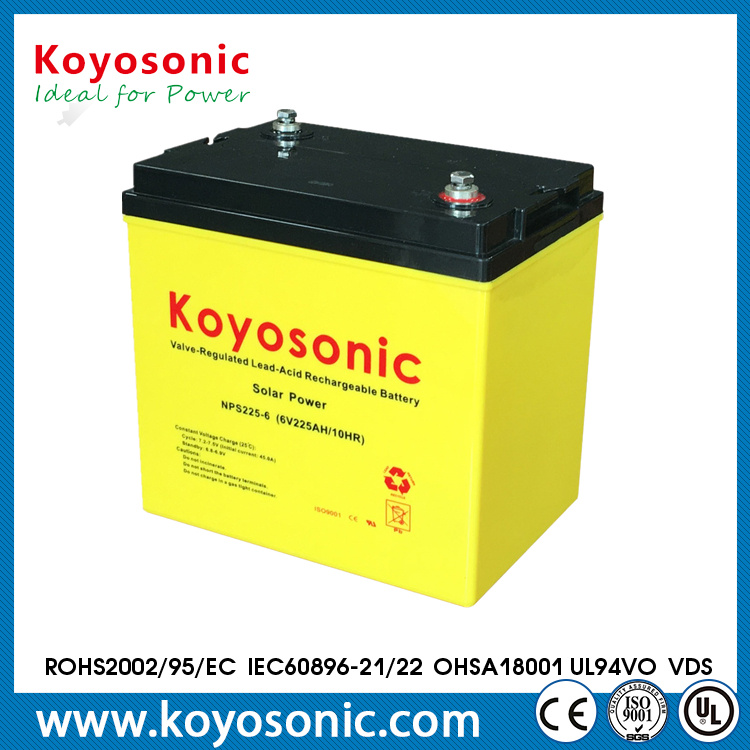 6V 220ah Solar Cell Gel Deep Cycle Battery