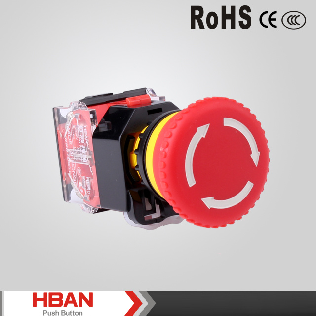 22mm 10A/600V Plastic Mushroom Emergency Stop Switch