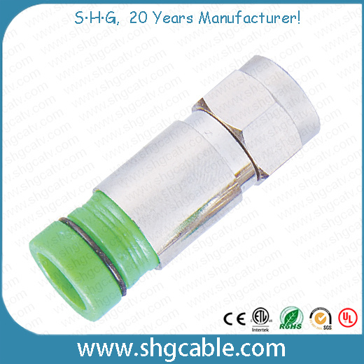 F Compression Connector for RF Coaxial Cable Rg59 RG6 Rg11 (F037B)