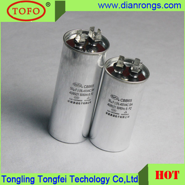 Cbb65 Air Conditioner Refrigerator 250V 450VAC Motor Run Capacitor