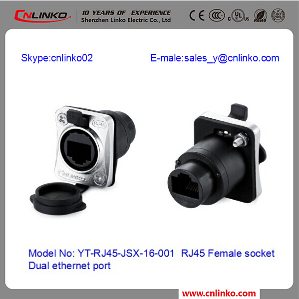 RJ45 Female Socket / Shielded RJ45 Connector for Power Capacitors with Dust Cover