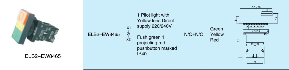 High Quality Pushbutton Switch (ELB2-EW8475)