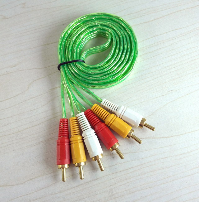 High Quality Transparent 3 RCA Cable for DVD TV