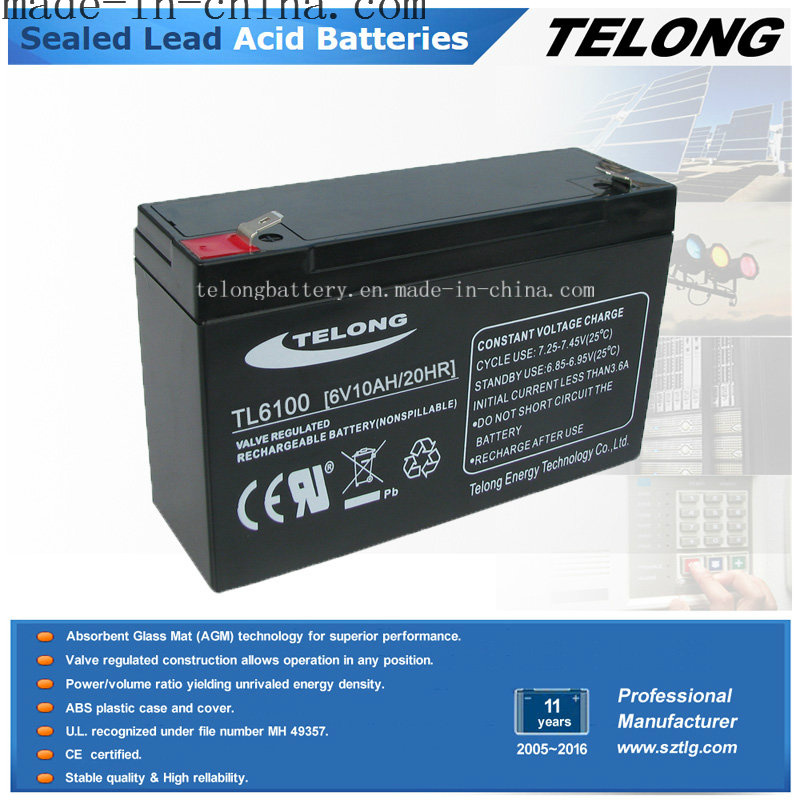 6V 10ah UPS Solar Power Battery Lead Acid Battery