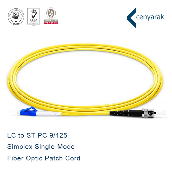 LC-St PVC Jacket Simplex Sm Fiber Optic Patch Cord