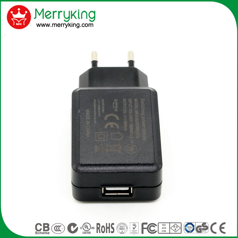 Coc ERP Certified High Efficiency EU Wall Type USB Charger