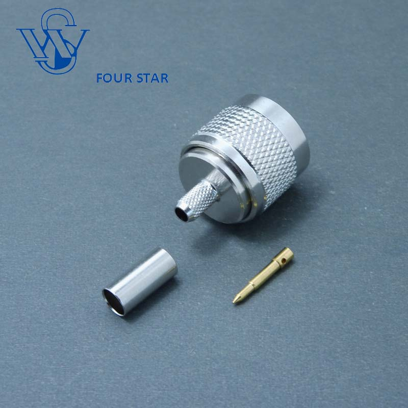 N Male Plug Crimp Connector for Rg58 Cable